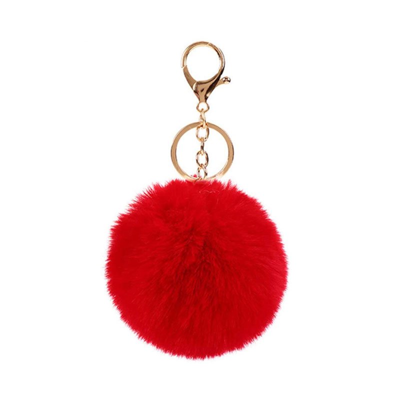 Push Heart Pompom Keychains - Desent Gifts